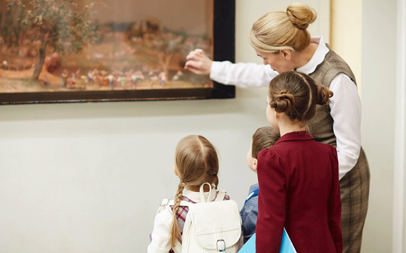 students at the British museum, London school trips, December 2024, UK