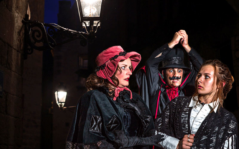 a group doing the Jack the Ripper tour , Jack the Ripper tour, September 2024, UK